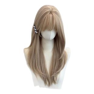 【流金浅雾】rose同款发色白金色假发直发女高层次女团金浅色假发
