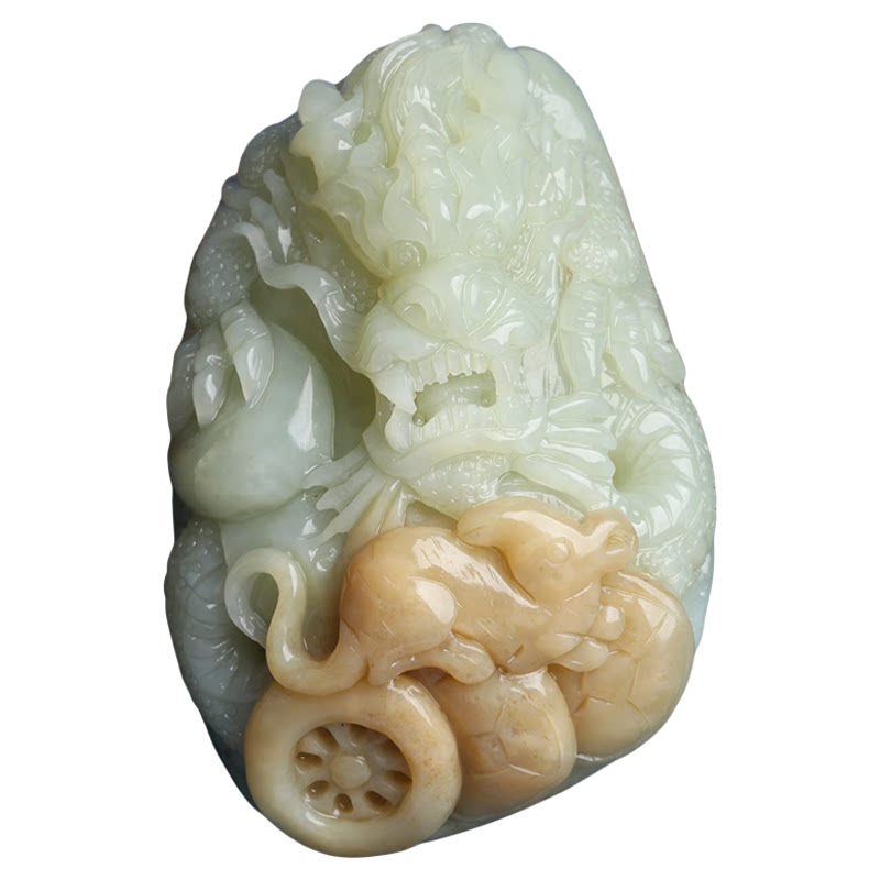 欧说珠宝且末糖和田玉龙牌招财