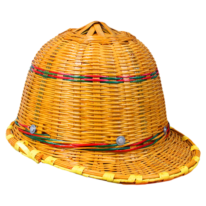 竹编安全帽太阳帽工地夏季鸭舌