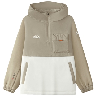 FILA斐乐儿童加绒卫衣2025年冬季新款男童中大童户外运动连帽上衣