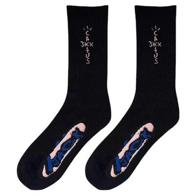 秋冬加厚毛巾底居家棉质男女情侣潮袜Travis Scott倒钩中筒运动袜