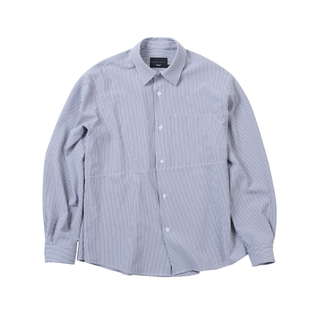 BOHRHOO25AW「极简百搭」泡泡纱暗袋抗皱素色条纹长袖衬衫男女秋