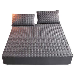 A类出口全棉夹棉加厚床笠100%纯棉抗菌防螨虫席梦思保护罩床垫套1