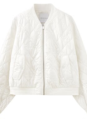 水云间白色短款棉服外套女式夹克棒球服薄款棉袄宽松2026秋冬新款