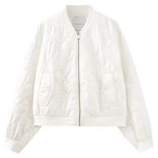 水云间白色短款棉服外套女式夹克棒球服薄款棉袄宽松2025秋冬新款