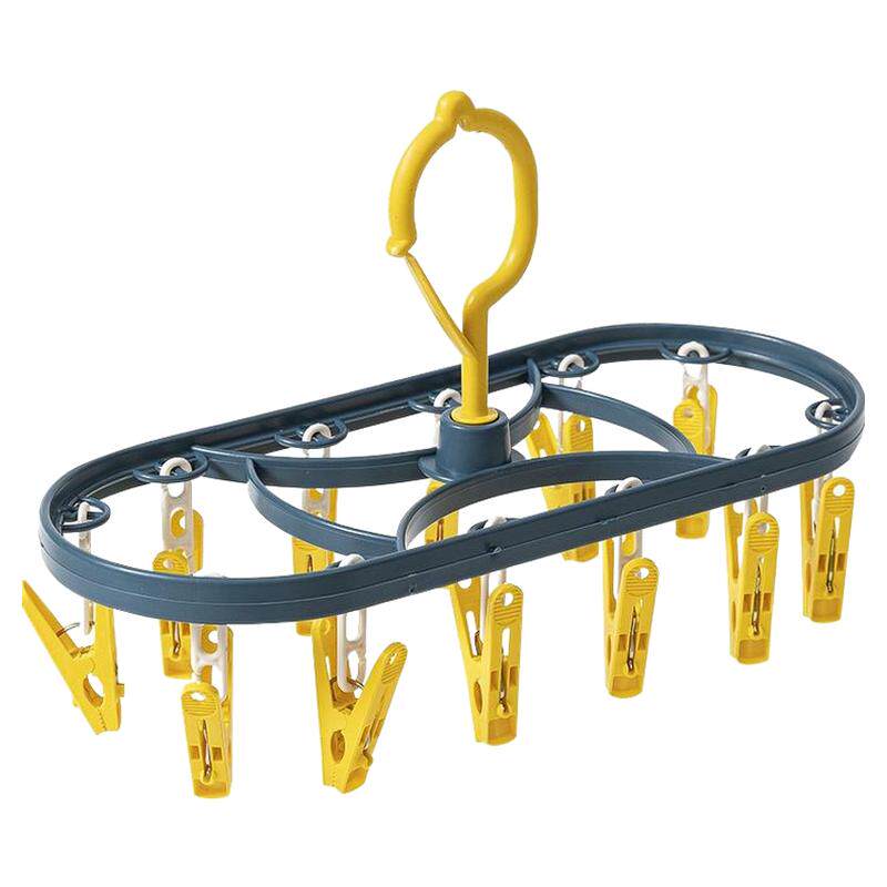 家用多功能挂钩宿舍晒袜子衣架多夹子婴儿防风晾衣架神器挂内衣架