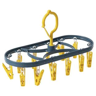 家用多功能挂钩宿舍晒袜子衣架多夹子婴儿防风晾衣架神器挂内衣架