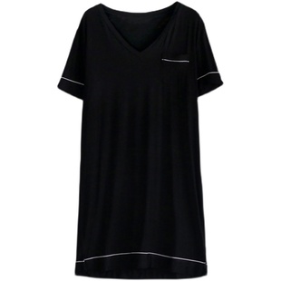 莫代尔大码睡裙女夏天中长款冰丝睡衣胖MM200斤可外穿连衣裙孕妇