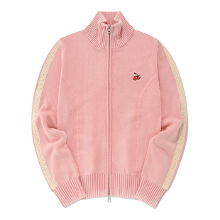 kirsh大樱桃春秋新款保暖毛衣外套针织开衫立领休闲少女韩版