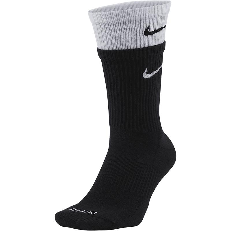 Nike耐克袜子假两件双层拼接高筒袜运动健身袜配鲨鱼裤袜子DD2795