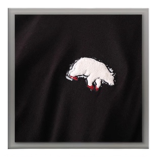 秋冬新款软糯亲肤圆领套头长袖T恤卡通动物熊绒贴上衣18483