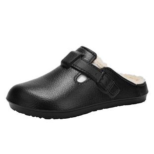 棉拖鞋男冬季居家加绒加厚保暖包头拖外穿软底休闲防水大码勃肯鞋