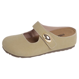 小个子内增高勃肯鞋包头半拖鞋女外穿2025新款厚底小码女鞋32 33