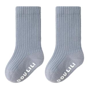 宝宝袜子春秋季新生婴儿中筒袜0到3月a类松口防滑纯棉无骨袜冬天