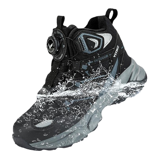 哈尔滨旅游保暖胖童雪地靴儿童2025新款冬季加绒保暖黑色男童鞋子