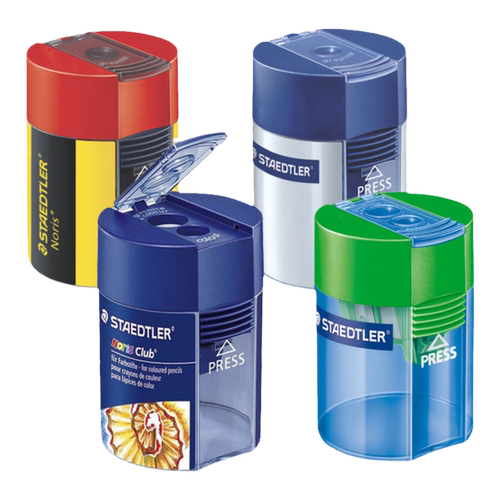 德国STAEDTLER施德楼卷笔刀进口单双孔笔刨削笔器转笔刀削笔刀儿童小学生铅笔刀小型便携式素描彩铅卷笔刀