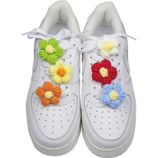 手工毛线花朵鞋带扣diy配件 少女心鞋带配饰可爱日系鞋子上的装饰