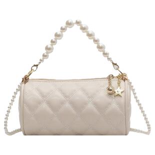 今年流行小众设计包包2026新款女包百搭珍珠链条斜挎包超火圆筒包