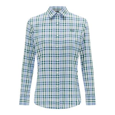 Navigare意大利小帆船春季翻领衬衫女长袖休闲寸衫设计感格子衬衣