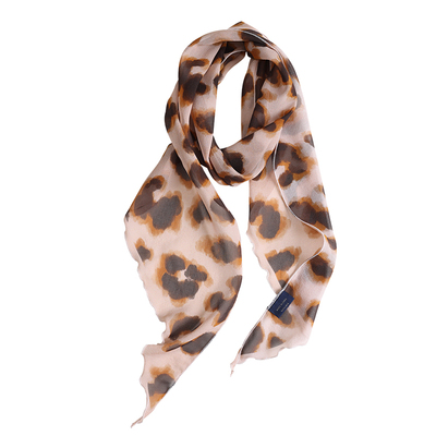 豹纹100%桑蚕丝丝巾系脖领巾绑包