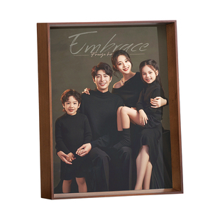 全家福相框摆台实木高级感定制洗照片加打印装裱画框8寸10寸挂墙