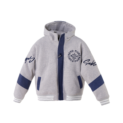 SUBTRED连帽加棉棒球服撞色