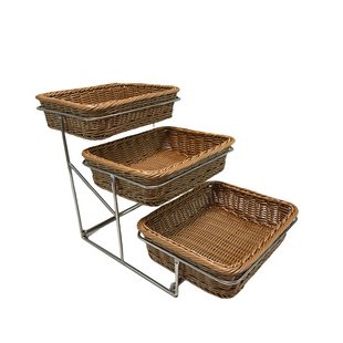 酒店时尚创意三层面包点心水果篮带盖自助餐水果盘多层食物展示架