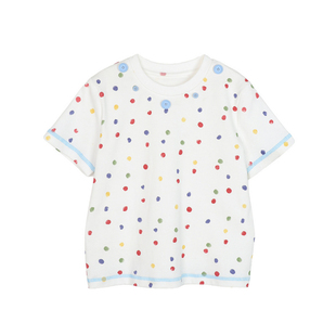 NORNOR陈大猪女童波点短袖t恤新款夏季好看洋气儿童休闲上衣女孩