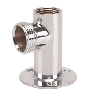 黄铜明装水龙头固定底座淋浴花洒暗改明装转换移位器龙头贴墙支架