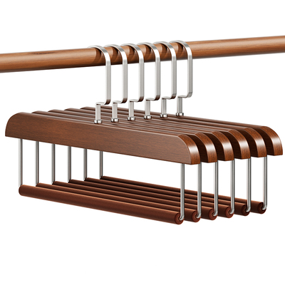 无痕植绒裤架挂裤子专用衣架实木裤夹子防滑防肩角西裤收纳省空间