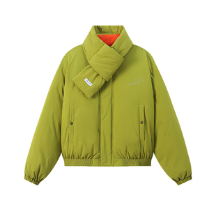 【曾梦雪同款】江南先生NewJNXS保暖防风可拆卸围巾撞色棉服外套