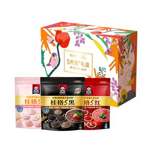 桂格谷物即食麦片五养礼盒1458gX1盒营养饱腹健康冲饮送礼送健康