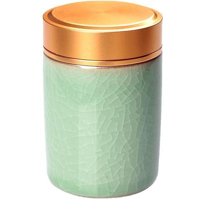 便携密封罐小号青瓷金属盖茶叶罐