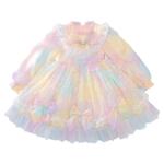 女童洛丽塔公主裙小女孩春装新款儿童长袖网纱蓬蓬春秋女宝连衣裙