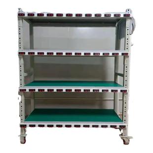 老化测试架防静电不锈钢工作台操作物料周转车带线夹插座定做包邮