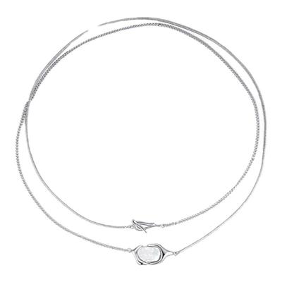 平衡天然巴洛克珍珠叠戴项链女