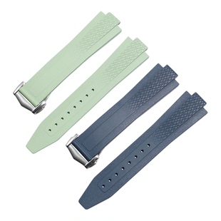 适配浪琴康卡斯表带悦动系列氟橡胶手表带L3.830/835专用凸口表链