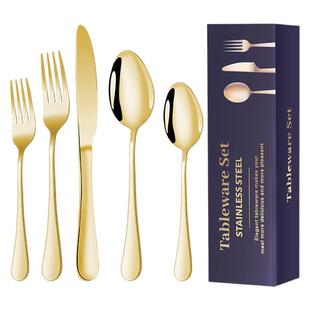 cutlery跨境不锈钢餐具刀叉勺套装西餐刀1010款餐具30爆牛排件套