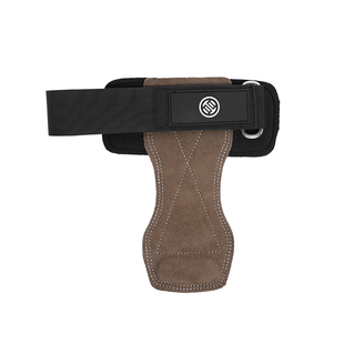 吕小军助力带女引体向上健身牛皮护掌3.练背握力护腕硬拉手套单杠