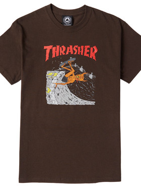 thrasher美版嘻哈火焰短袖T恤