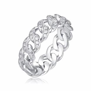 JollyMolly戒指女轻奢食指戒小众设计纯银链条情侣对戒生日礼物