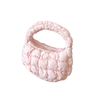 cos泡芙羽绒韩系褶皱mini云朵包