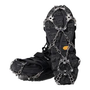 户外19齿简易冰爪防滑鞋套登山雪爪不锈钢钉鞋链攀岩钢爪32齿24齿