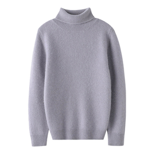 儿童100纯山羊绒衫男女童高翻领针织毛线衣高端秋冬内搭打底毛衣