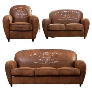 美式复古沙发工业风单人小户型双人酒吧清吧茶楼卡座理发店休息区