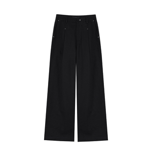 pusumede【现货7.5折】松弛姿态 高腰垂感阔腿裤女宽松休闲直筒裤