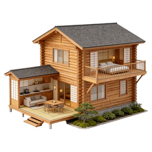 木屋定制户外组装拼装日式禅房木屋茶室民宿别墅建造木刻楞木房子