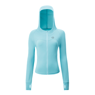 2026广场舞服装新款速干上衣女夏季连帽长袖健身操运动防晒衣外套