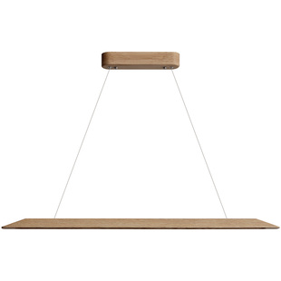 上下发光长条吊灯餐厅极简一字茶室护眼全光谱新中式实木灯具禅意