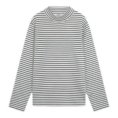 GL真维斯条纹打底衫女秋冬季2025新款半高领休闲修身长袖上衣T恤